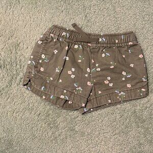 Olive Floral Shorts